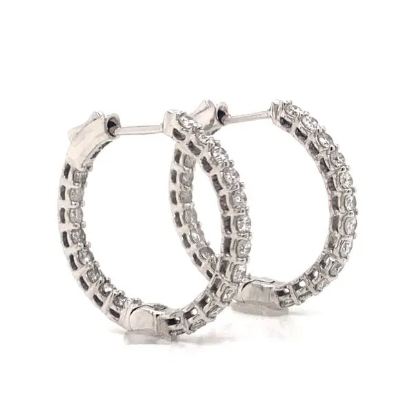 Diamond Hoop Earrings Image 2 Armentor Jewelers New Iberia, LA