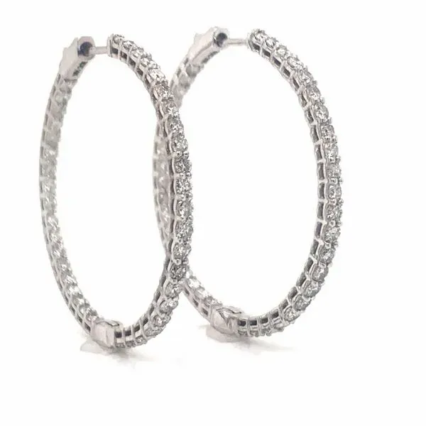 Diamond Hoop Earrings Image 2 Armentor Jewelers New Iberia, LA