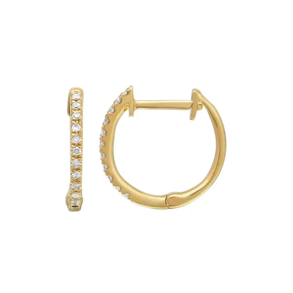 14K Yellow Gold Diamond Huggies Armentor Jewelers New Iberia, LA