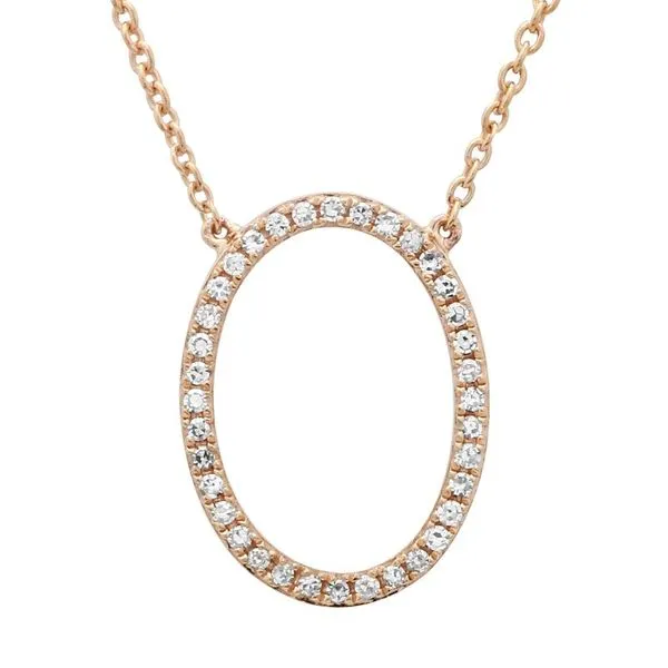 14K Rose Gold Oval Diamond Pendant Armentor Jewelers New Iberia, LA