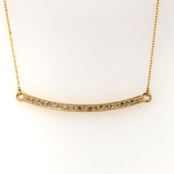 Curved Diamond Bar Necklace Armentor Jewelers New Iberia, LA