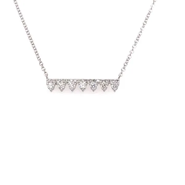 14K White Gold Diamond Bar Necklace Armentor Jewelers New Iberia, LA
