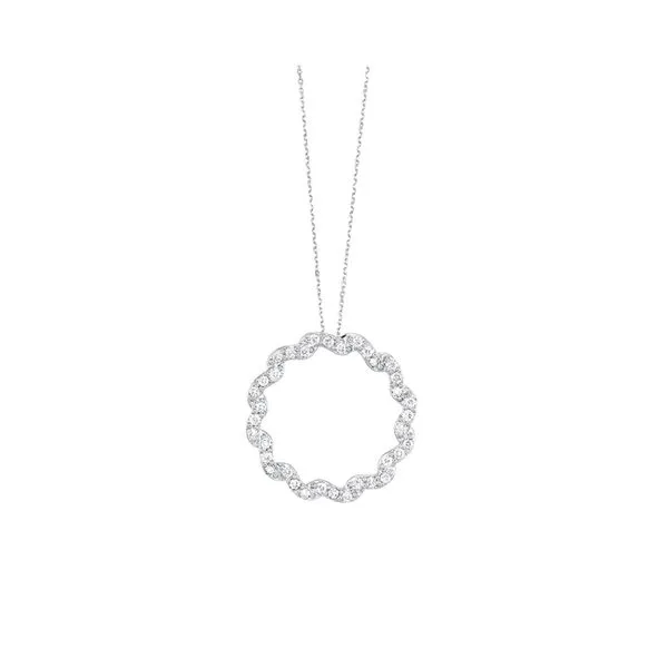 14K White Gold Diamond Circle Pendant Armentor Jewelers New Iberia, LA