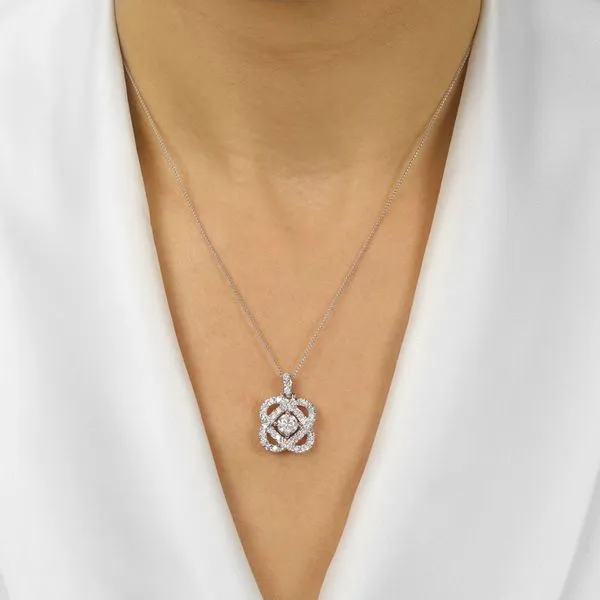 14K White Gold Center of My World Pendant Image 2 Armentor Jewelers New Iberia, LA