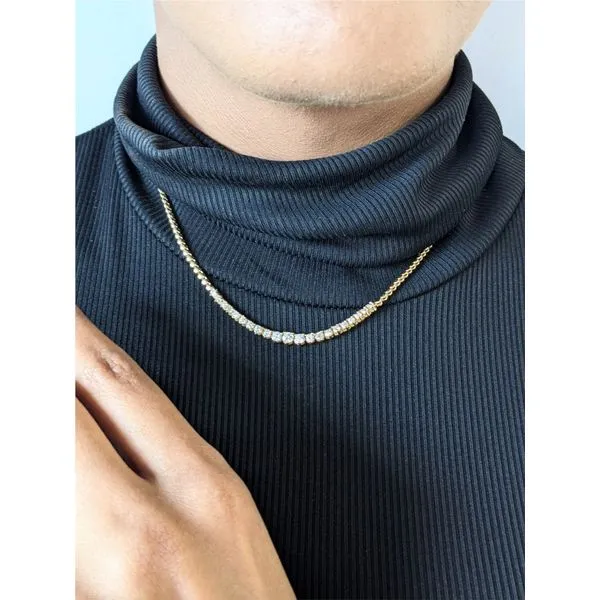 14K Yellow Gold Tennis Necklace Image 2 Armentor Jewelers New Iberia, LA
