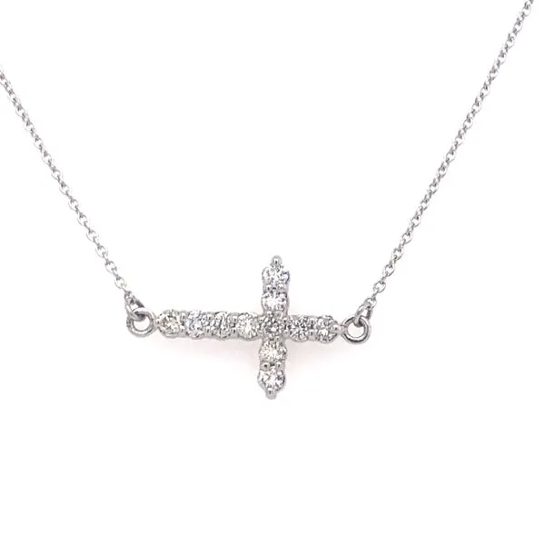 Sideways Diamond Cross Necklace Armentor Jewelers New Iberia, LA