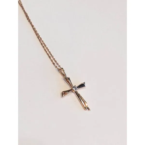 Rose Gold Cross Pendant and Chain Armentor Jewelers New Iberia, LA