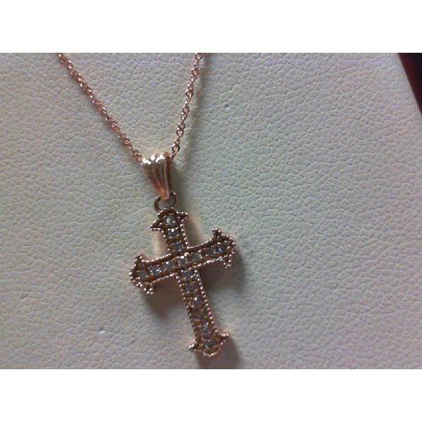 Rose Gold Diamond Cross Pendant Armentor Jewelers New Iberia, LA