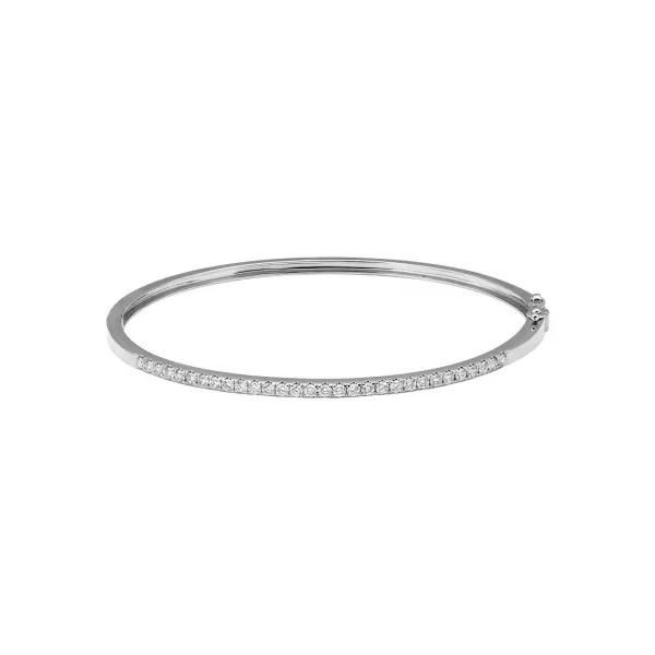 14K White Gold Diamond Bangle Armentor Jewelers New Iberia, LA