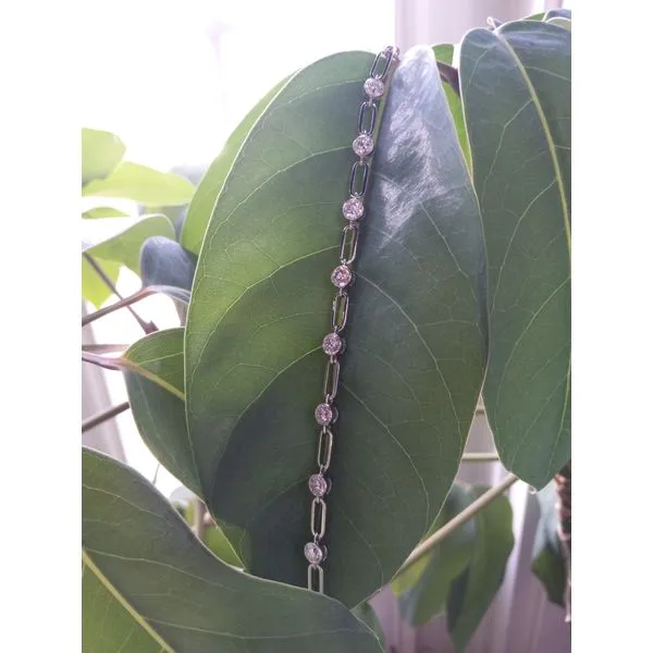 14K White Gold Diamond Bezel Bracelet Image 2 Armentor Jewelers New Iberia, LA