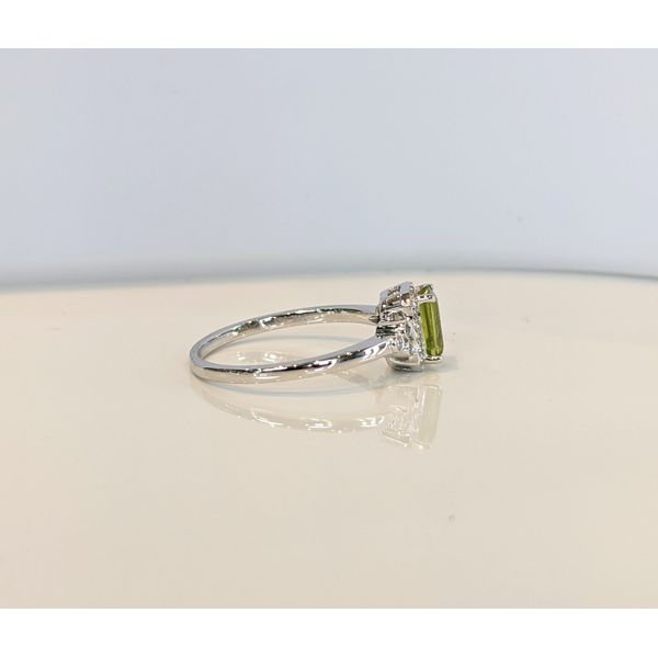 Emerald Cut Peridot Halo Ring Image 2 Armentor Jewelers New Iberia, LA
