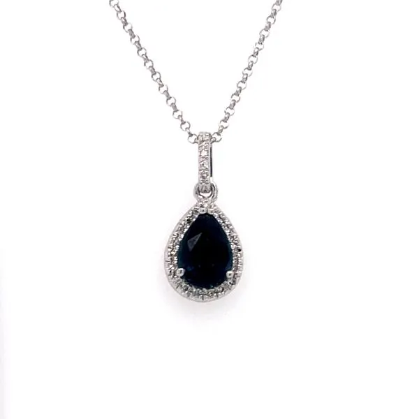 Sapphire Halo Necklace Armentor Jewelers New Iberia, LA