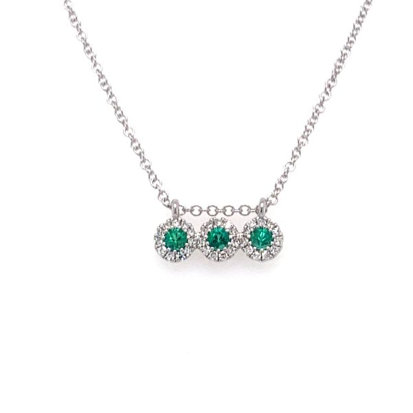 Emerald and Diamond Bar Necklace Armentor Jewelers New Iberia, LA