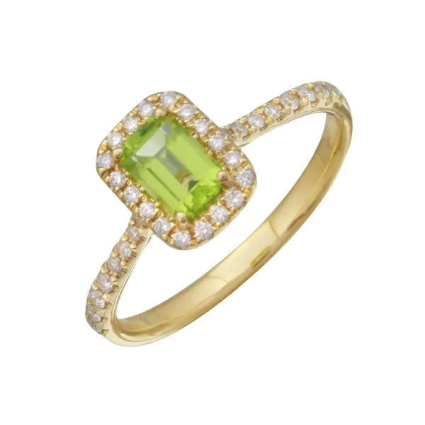 Peridot Halo Ring Armentor Jewelers New Iberia, LA