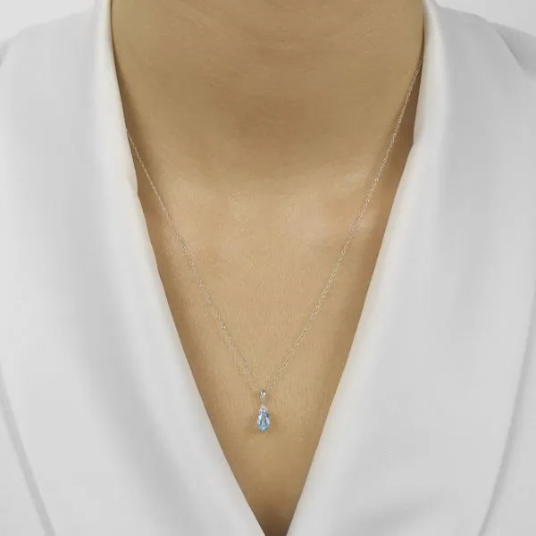 10K White Gold Blue Topaz Pendant Armentor Jewelers New Iberia, LA