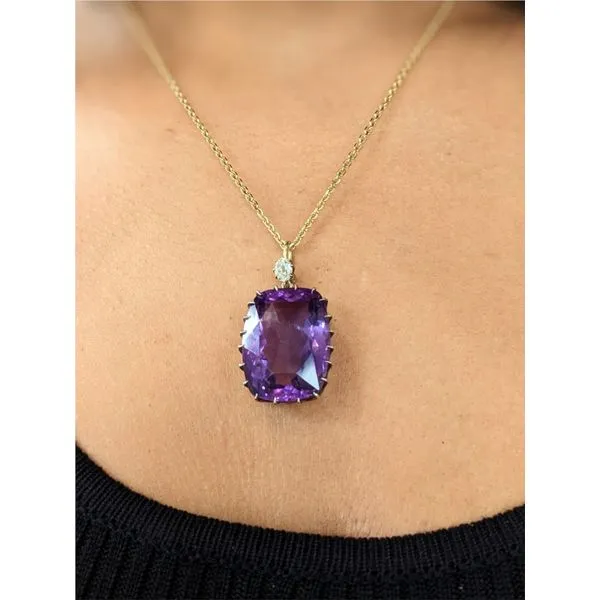 14K Amethyst Elongated Cushion Amethyst Pendant Armentor Jewelers New Iberia, LA