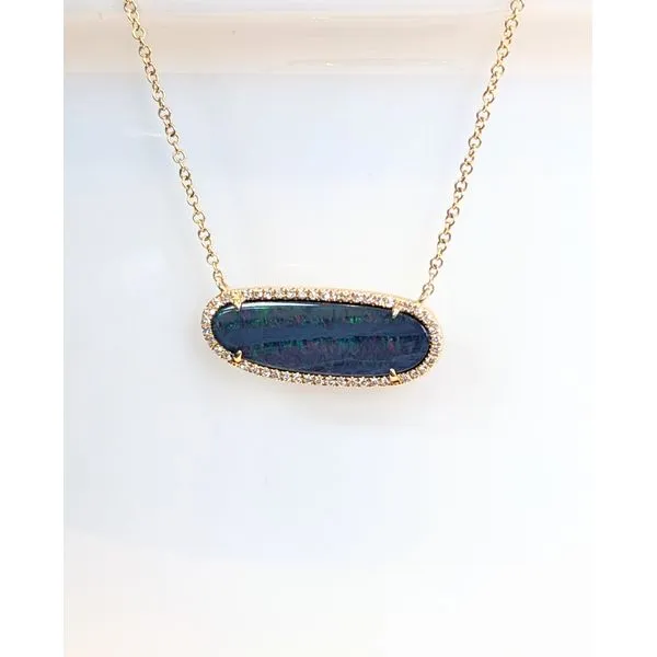 14K Yellow Gold Natural Opal Pendant Armentor Jewelers New Iberia, LA