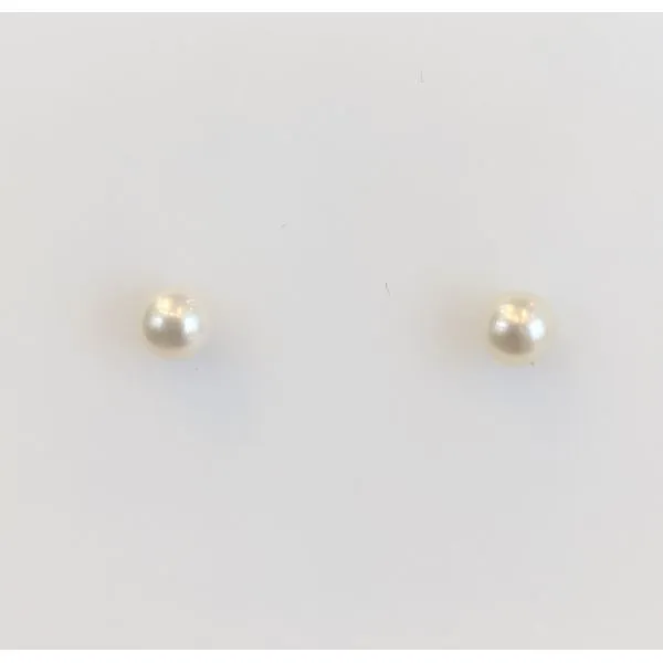 Sterling Silver 5.5MM Freshwater Pearl Studs Image 2 Armentor Jewelers New Iberia, LA