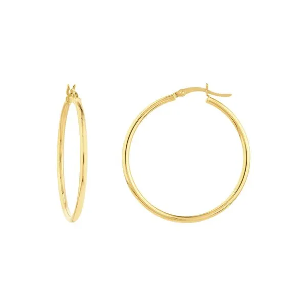 10K Yellow Gold Polished Hoop Earrings Armentor Jewelers New Iberia, LA