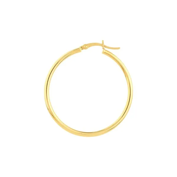 10K Yellow Gold Polished Hoop Earrings Image 2 Armentor Jewelers New Iberia, LA