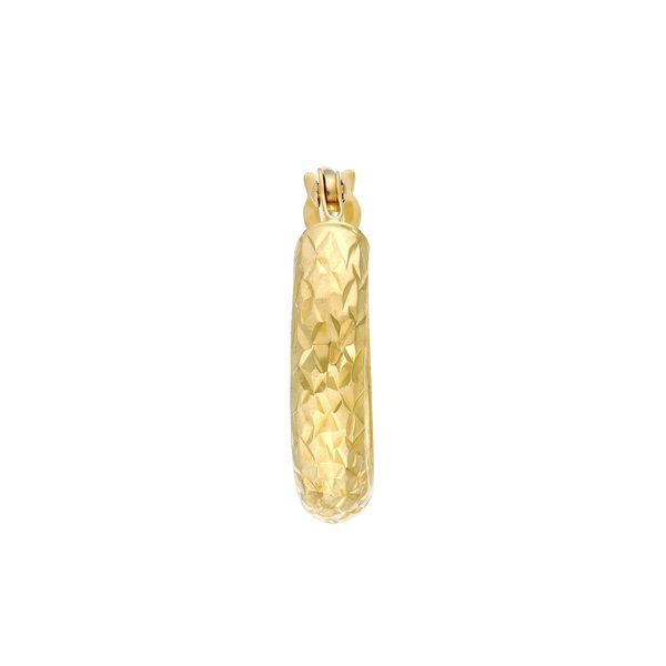 10K Yellow Gold Diamond-Cut Hoop Earrings Image 2 Armentor Jewelers New Iberia, LA
