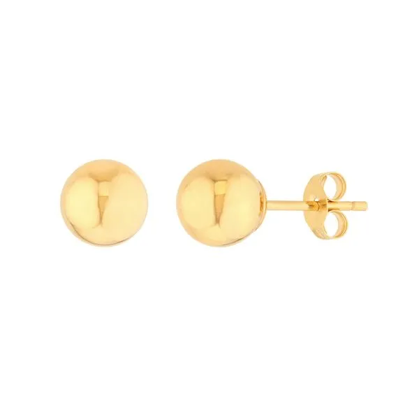 14K Yellow Gold 6mm Ball Stud Earrings Armentor Jewelers New Iberia, LA