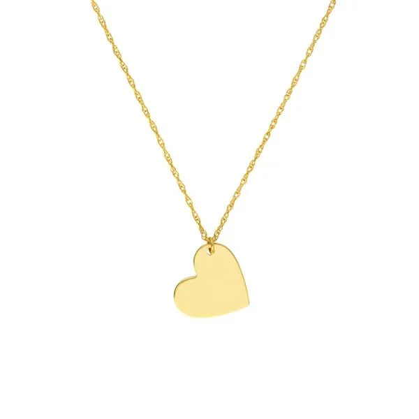 14K Yellow Gold Tilted Heart Necklace Armentor Jewelers New Iberia, LA