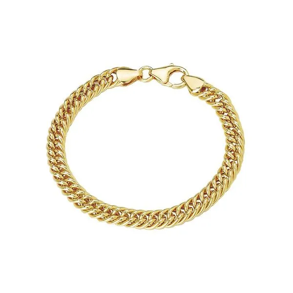 Italian Sterling Silver Gold Plated Curb Bracelet Armentor Jewelers New Iberia, LA