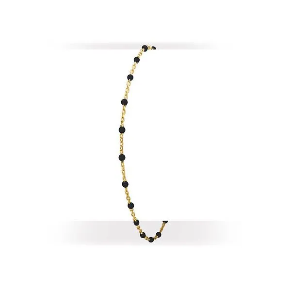 Italian Gold Plated Black Enamel Bracelet Image 2 Armentor Jewelers New Iberia, LA