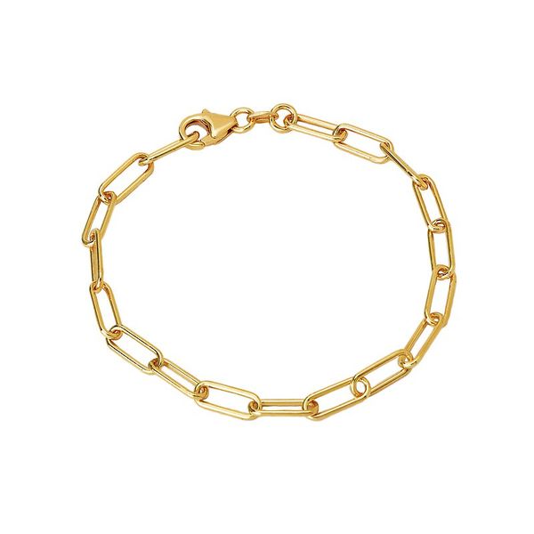 Italian Gold Plated Paperclip Bracelet Armentor Jewelers New Iberia, LA