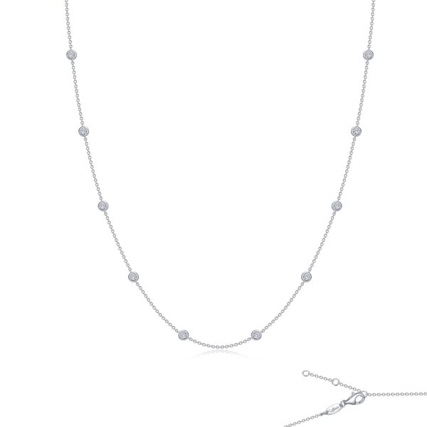Classic Simulated Diamond Station Necklace Armentor Jewelers New Iberia, LA