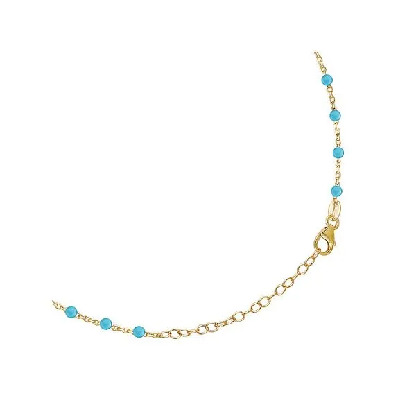 Italian Gold Plated Turquoise Enamel Necklace Image 2 Armentor Jewelers New Iberia, LA
