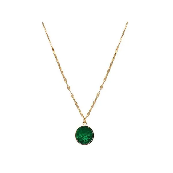 Italian Gold Plated Sterling Silver Malachite Necklace Armentor Jewelers New Iberia, LA