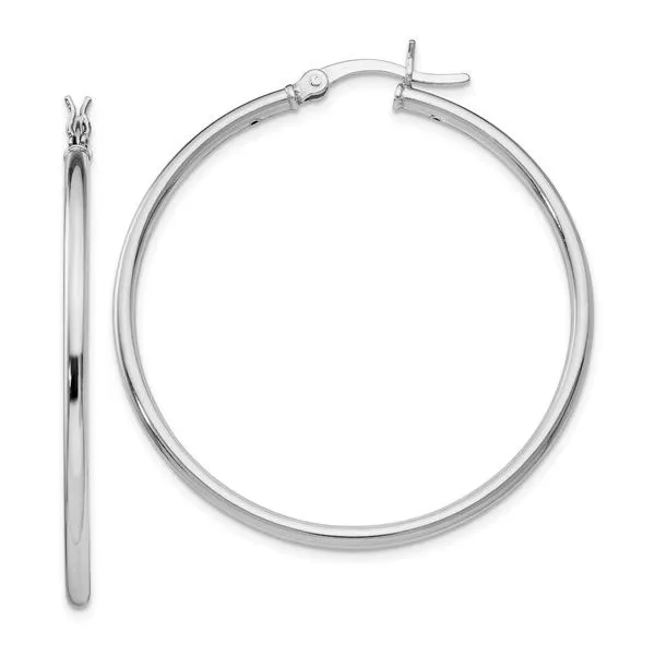 Sterling Silver Polished Hinged Hoop Earrings Armentor Jewelers New Iberia, LA