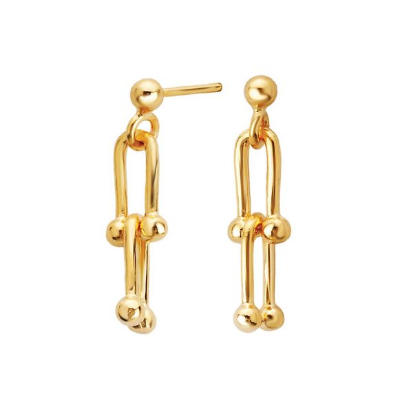 Gold Plated Sterling Silver Link Earrings Armentor Jewelers New Iberia, LA