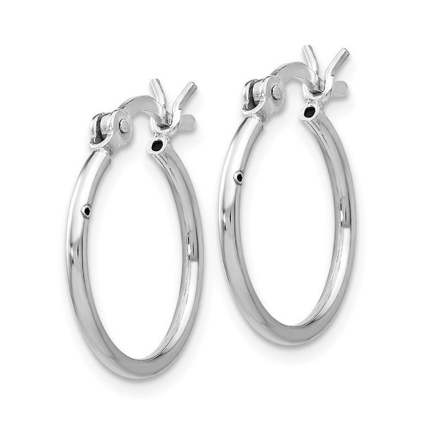 Sterling Silver Polished Hinged Huggie Hoop Earrings Image 2 Armentor Jewelers New Iberia, LA