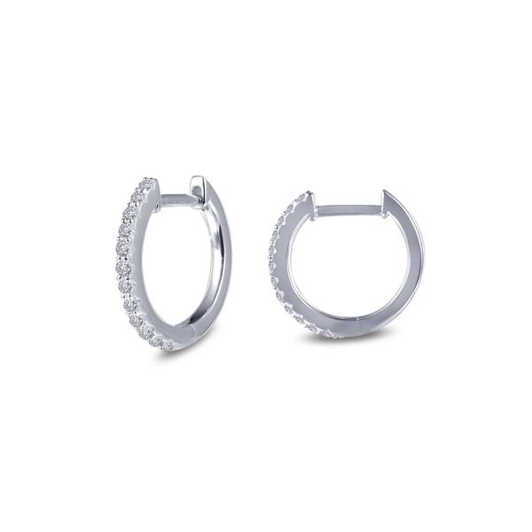 Simulated Diamond Dainty Huggie Hoop Earrings Armentor Jewelers New Iberia, LA
