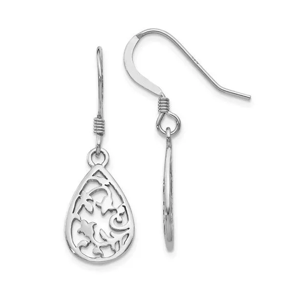 Sterling Silver Fleur Dangle Earrings Armentor Jewelers New Iberia, LA