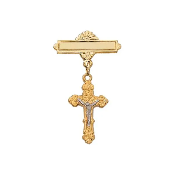 Gold Plated Crucifix Baby Pin Armentor Jewelers New Iberia, LA