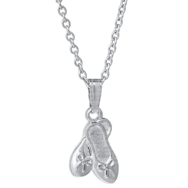 Sterling Silver Ballet Slipper Pendant Image 2 Armentor Jewelers New Iberia, LA