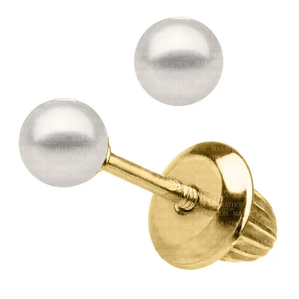 14K Yellow Gold Pearl Studs Image 2 Armentor Jewelers New Iberia, LA