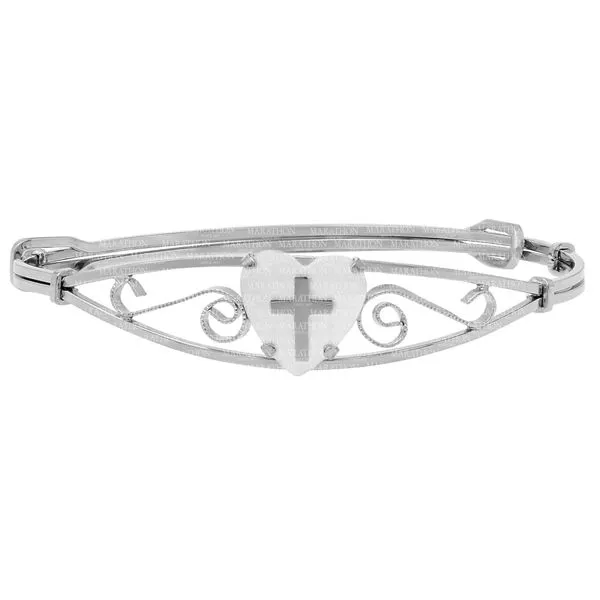 Sterling Silver Wire Cross Child's Bracelet Armentor Jewelers New Iberia, LA