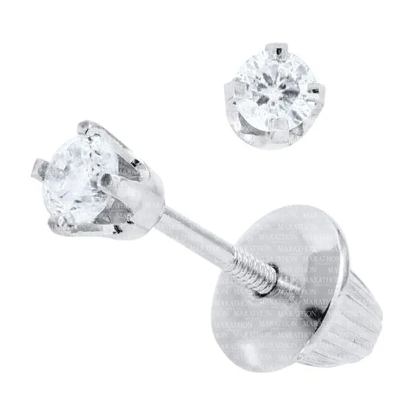 14K White Gold Diamond Stud Earrings Armentor Jewelers New Iberia, LA