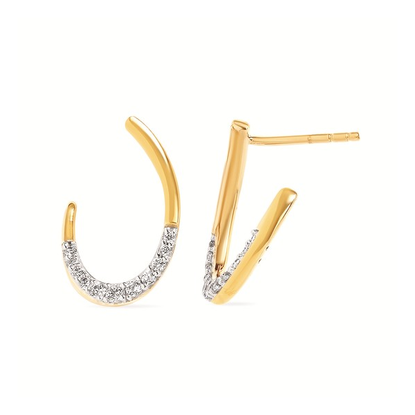 0.21 CTW Twisted 'U' Post Earrings in 14K Yellow Gold Arthur's Jewelry Bedford, VA