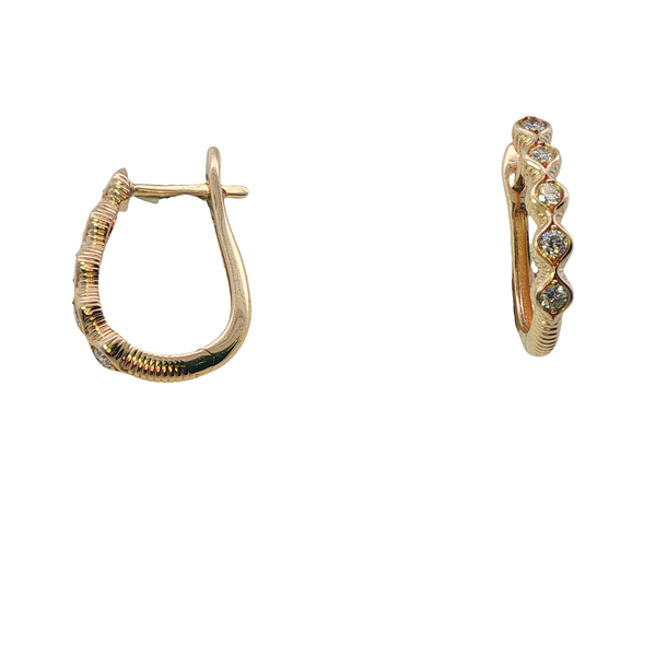 Diamond Hinged Hoop Earrings in 14K Yellow Gold Arthur's Jewelry Bedford, VA