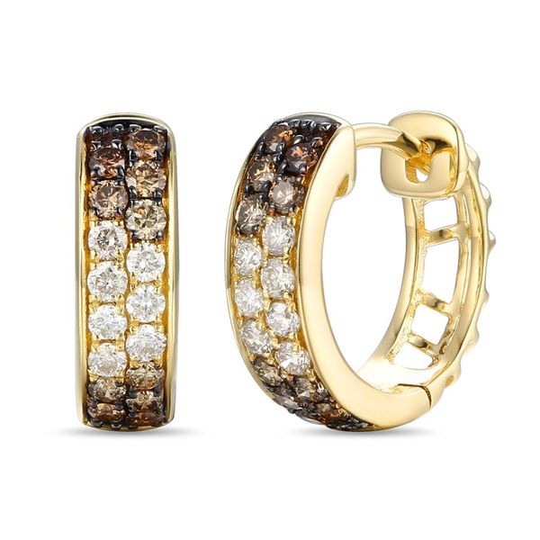 Le Vian Ombre Hoop Diamond Earrings in 14K Honey Gold Arthur's Jewelry Bedford, VA
