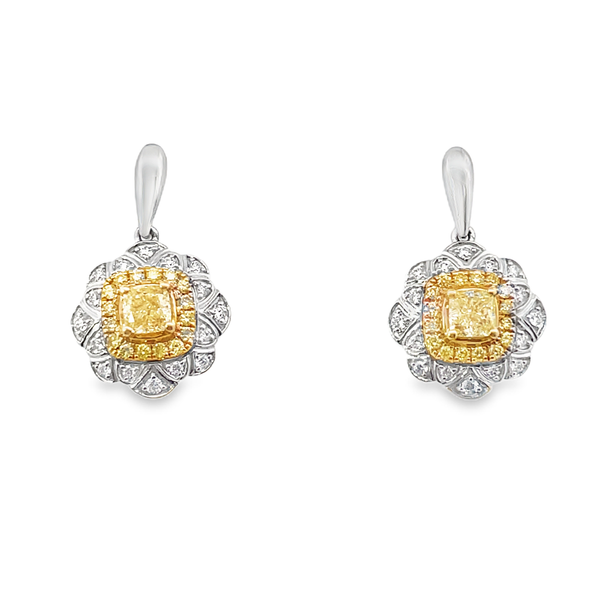 Le Vian Fancy Light Yellow Diamond Earrings in 14K Vanilla Gold Arthur's Jewelry Bedford, VA