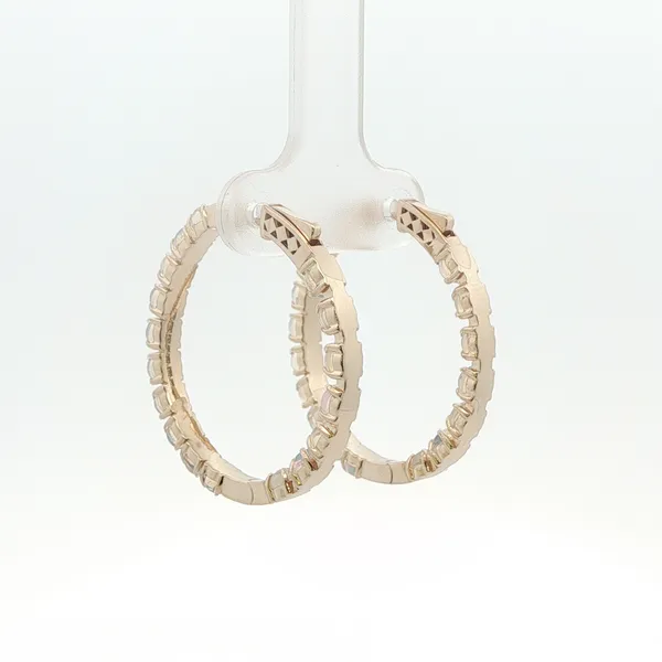 Opal Hoop Earrings Image 2 Arthur's Jewelry Bedford, VA