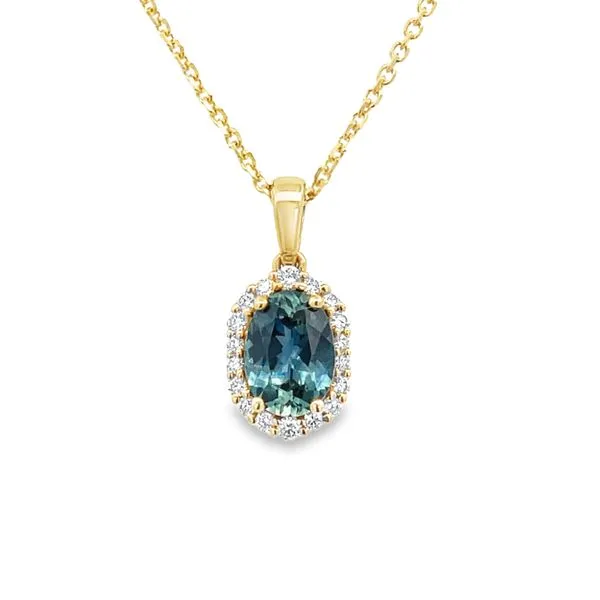 Montana Sapphire and Diamond Pendant Arthur's Jewelry Bedford, VA