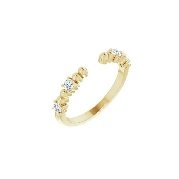 14K Yellow Gold Beaded Open Shank Diamond Ring Ballard & Ballard Fountain Valley, CA